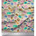 thumbnail image 1 of Soimoi Polyester Crepe Fabric Camera,Hat & Briefcase Travel Decor Fabric Printed Yard 42 Inch Wide, 1 of 3