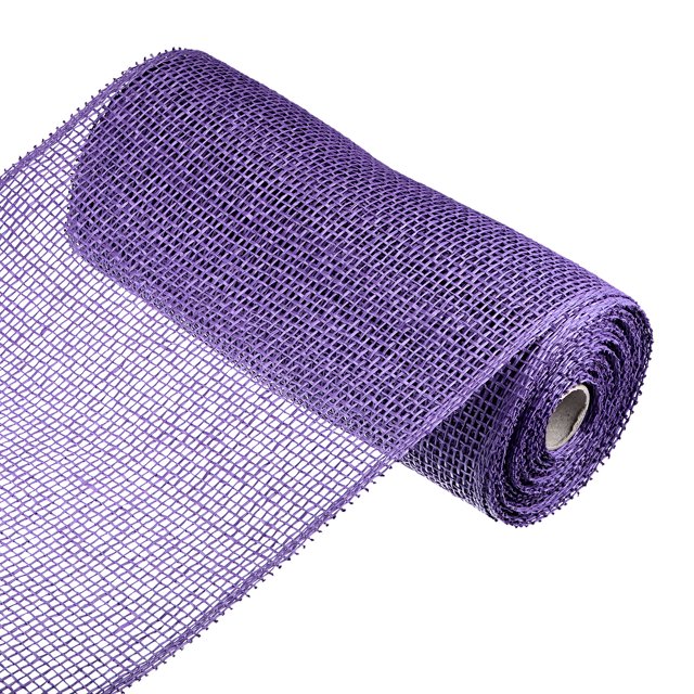 Unique Bargains PP Burlap Mesh 10' x 10 Yards Decorative Wrapping Ribbon, Purple 1 Roll