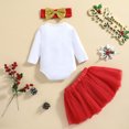 thumbnail image 4 of Xingqing 3PCS Christmas Bébé Baby Girls Lettres Impression Manches Longues O-Cou Jupe Fil Rouge, 4 of 10