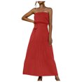 thumbnail image 2 of Gspmoly Robes pour Femmes, Robe Décontractée Unie Sans Manches à Épaules Droites à Dos Ouvert à Volants pour le Printemps et l'Été pour Femmes, Robes de Mariage pour Femmes Offres du Jour, 2 of 9