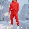 thumbnail image 3 of Mens Long Sleeve, Tracksuit with Hooded Pullover and Elastic Waist, 3 of 5