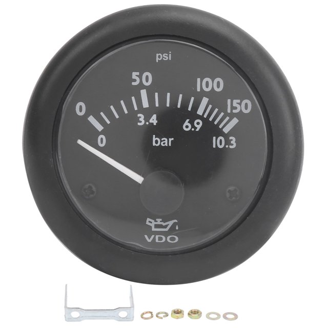 Car Motor Pressure Meter, Oil Pressure Gauge Simple Operation Low Power Consumption Plastic For Engineer For Agricultural Machinery DC24V