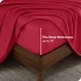 thumbnail image 4 of Bare Home Ensemble de Draps en Molleton Microplush - Ultra Doux - Poche Profonde - Grand Lit, Rouge, 4 of 7
