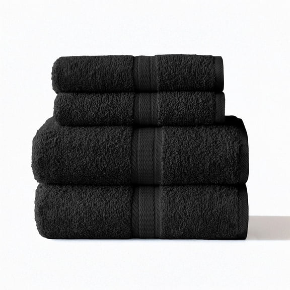 Mainstays 4pk Bundle Set - 2 Hand Towels, 2 Bath Towels