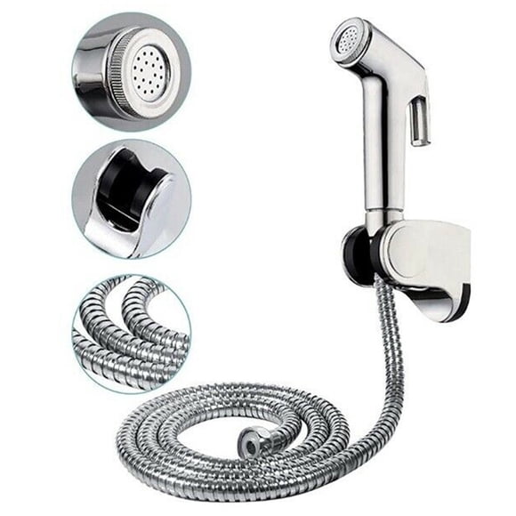Toilet Bidet Handheld Douche Bidet Chrome Jet Spray Hygienic Shower Kit