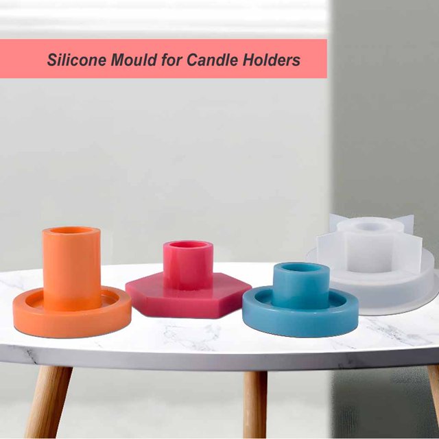 Bougeoir en Résine Époxy pour Adultes, Moule en Silicone, Bougeoir en Résine pour la Maison, Base de Bougeoir Résistante aux Hautes Températures, Accessoires Petit