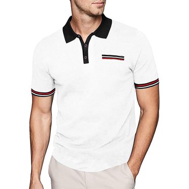 Ketyyh-chn99 Mens Polo Shirts Short Sleeve Casual Men's Shirts 2024 High Low T Shirt Men Plus Size Blouse Tee White,2XL
