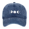 thumbnail image 1 of HNMKIU Moon Embroidery Distressed Washed Baseball Cap Classic Unstructured Low Profile Dad Hat for Daily Use Baseball Hats 03_Navy,One Size, 1 of 4