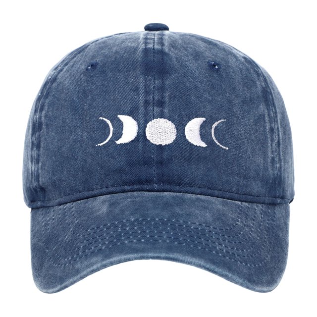 HNMKIU Moon Embroidery Distressed Washed Baseball Cap Classic Unstructured Low Profile Dad Hat for Daily Use Baseball Hats 03_Navy,One Size