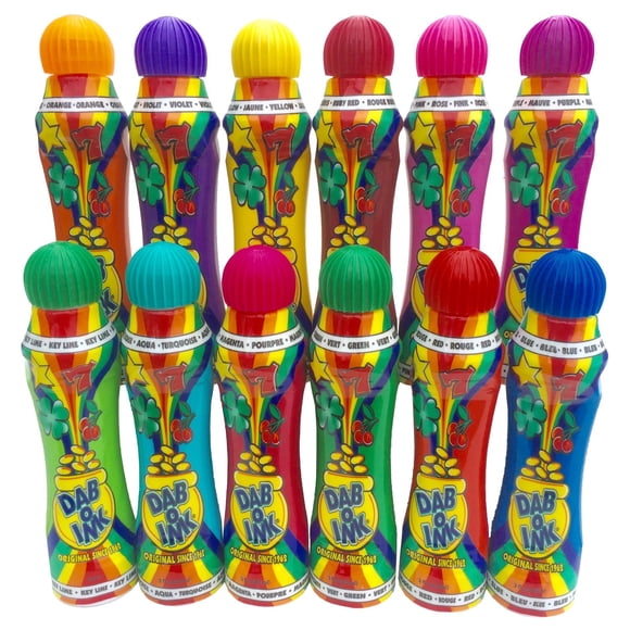 Dab-O-Ink 3oz Bingo Daubers - Mixed Colors - 12ct