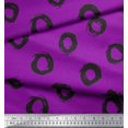 thumbnail image 2 of Soimoi Purple polyester Crepe Fabric Line & Circle Geometric Printed Fabric 1 Yard 42 Inch Wide, 2 of 3