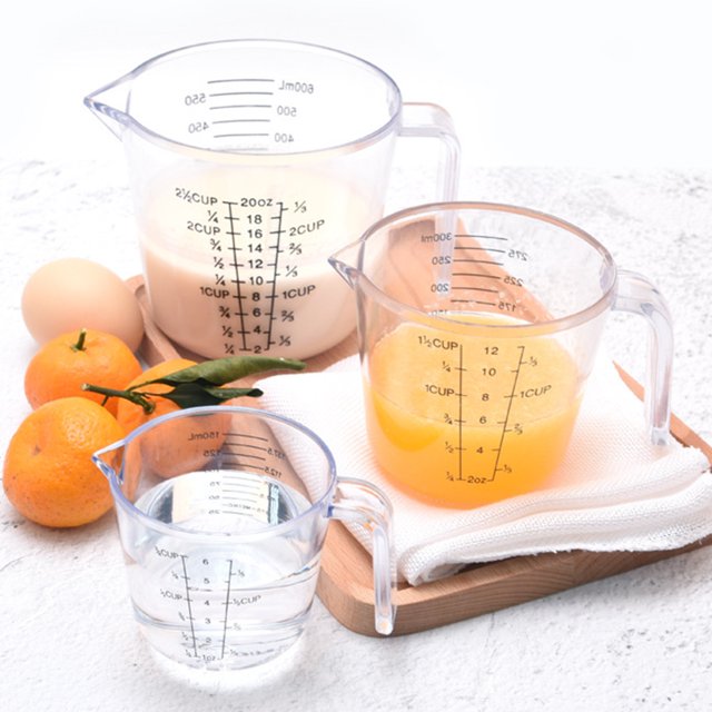 Lubelski 150/300/600ml Handle Water Milk Egg Scale Measuring Cup Mug Measurement Tool
