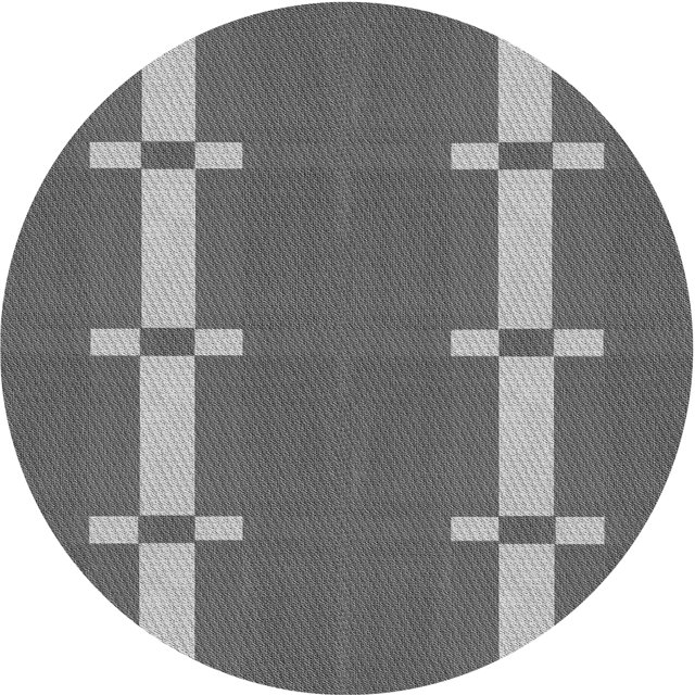 Ahgly Company Tapis Rond Lavable en Machine Intérieur Transitionnel Gris Canon, 6 Pieds Rond