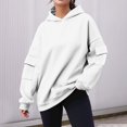 thumbnail image 2 of Timegard Oversized Hoodies for Women Long Sleeve Sweatshirts Solid Color Fall Fashion Pullover Tops, 2 of 6