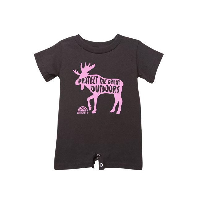 Protéger le Grand Air Justaucorps pour Bébé T-Romper - Noir - Logo Rose - 18M