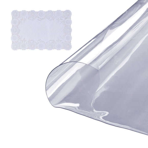 VEVOR Protège-Table Transparent, Housse de Table Ronde 48 Pouces/1230 mm, Nappe en Plastique PVC de 1,5 mm d'Épaisseur, Protège-Bureau Imperméable pour Bureau d'Écriture, Table Basse, Table de Salle à Manger