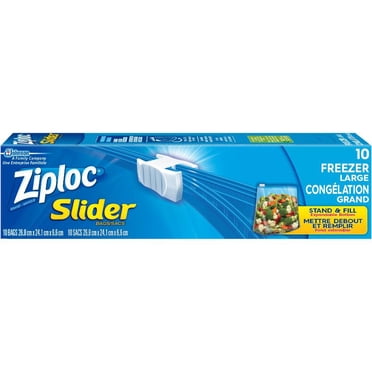 Ziploc® Sacs de Congélation à Glissière avec Technologie de Scellage Puissant, Grands