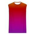 thumbnail image 5 of Sentmoon Men's Tank Shirts Summer Sleeveless Crew Neck Men Undershirts Gradient Color Loose Fit Plus Size Running Workout Tank Tops for Men Hawaiian for Layering Under Shirts Wine XXL, 5 of 5