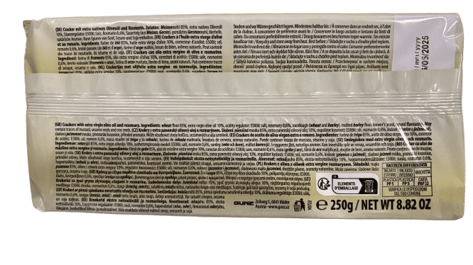 Craquelins Stiratini à l’Huile d’Olive Extra Vierge & Romarin, 250g