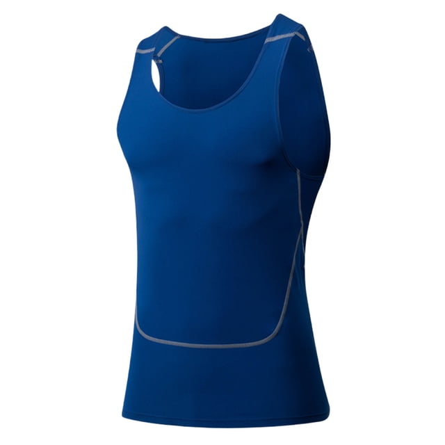 WMTBSRSW Men's Athletic Compression Shirts Quick Dry Sleeveless Workout Tank Top Seamless Sports Base Layer Shirt for Running Basketball