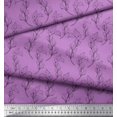 thumbnail image 3 of Soimoi Purple polyester Crepe Fabric Pear Leaves Print Sewing Fabric Yard 52 Inch Wide, 3 of 3
