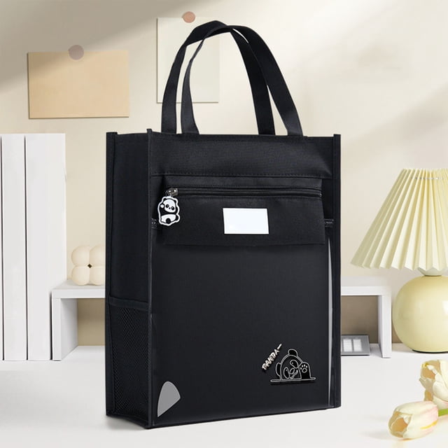 Birdeem Large Capacity Canvas Tote Bag with Multiple Compartments, Organizer Storage Bag Featuring Transparent PVC Pocket and Side Mesh Holder, Ideal for Commuting, Travel, and Daily Essentials