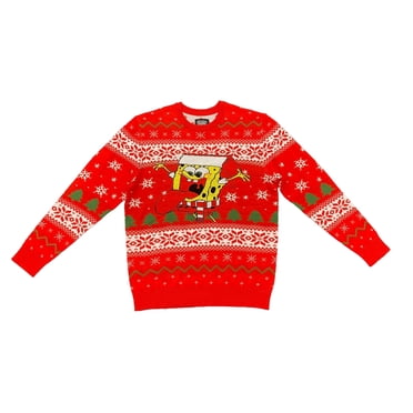 SpongeBob SquarePants Snowflakes Red Ugly Christmas Sweater