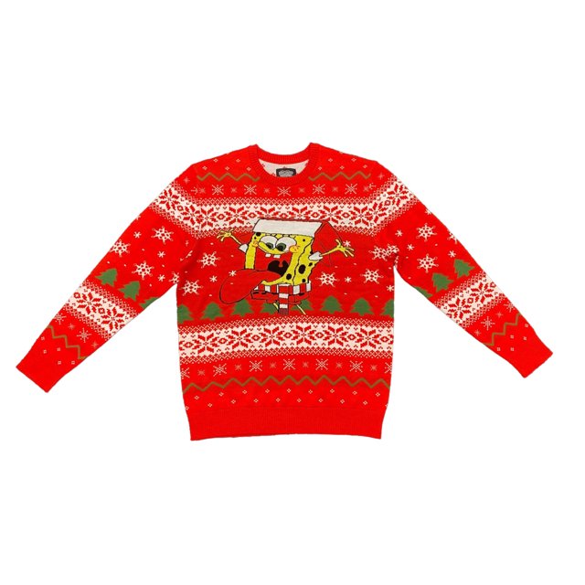 SpongeBob SquarePants Snowflakes Red Ugly Christmas Sweater