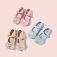 thumbnail image 3 of B91xZ Chaussures de Robe pour Petite Fille Mode Ballerines avec Nœud, Bleu 11.5, 3 of 5