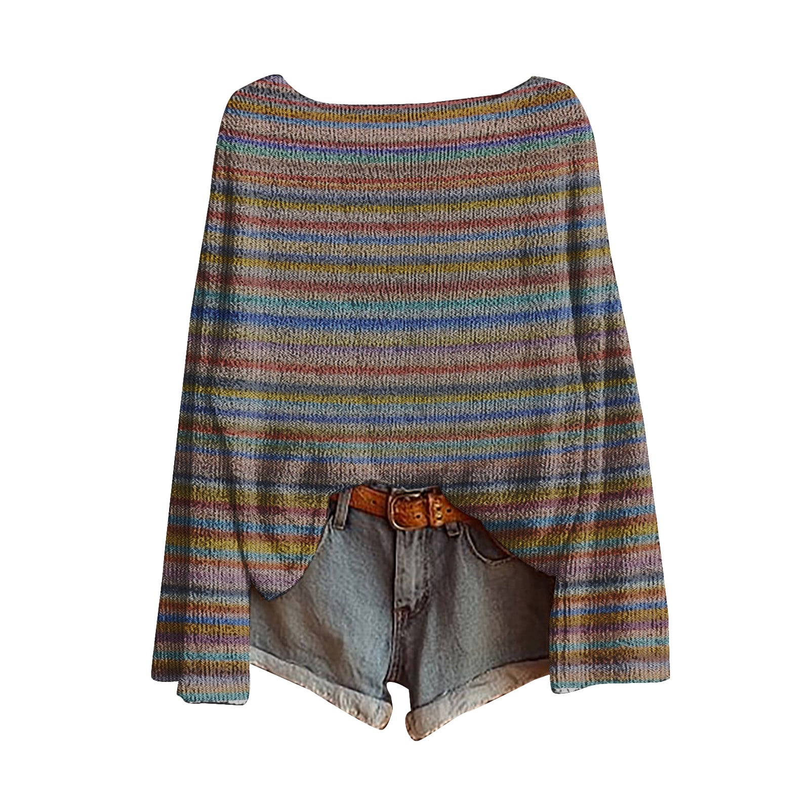 WTXUE Chandail Fair Isle pour Femmes, Tricot Boho, Chandails Rétro Hiver Automne, Décontracté, Ample, Col Rond, Manches Longues, Léger, Imprimé Artistique, Chandail Vintage, Hauts, T-Shirts Basiques, Couche Chaude d'Hiver, Haut Rose P