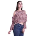 thumbnail image 3 of Moomaya Cold Shoulder Tops Shirts For Women Button Down Long Ruffle Sleeve Top, 3 of 4