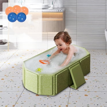 TopLLC Outils&Amélioration de la Maison Baignoire Pliable pour Enfants Grande Baignoire pour Tout-Petits Bassin de Douche Portable pour Bébé Comprend 5 Balles 2 Canards Jouet d'Eau pour Enfants 0-8 Ans Garçons Filles un Hachoir