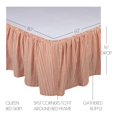 thumbnail image 4 of VHC Brands Jupe de Lit Grand à Rayures Sawyer Mill, Rouge, 60x80x16, 4 of 4
