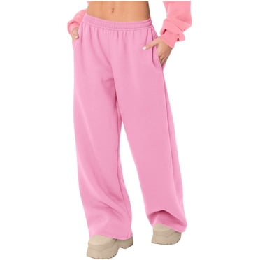 ohmzyzo Wide Leg Sweatpants Women Baggy Elastic High Waisted Straight Leg Sweat Pants Workout Athletic Joggers with Pockets