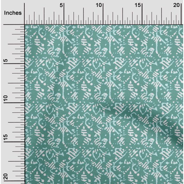oneOone Tissu Polyester Lycra Imprimé Bloc Abstrait Tissu BTY 56 Pouces de Large