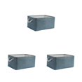 thumbnail image 2 of relayinert Contenant de Rangement pour l'Organisation et Poignée en Corde Robuste Boîte de Rangement Pliable Macaron Bleu Clair 31*21*13) Ensemble de 3, 2 of 6
