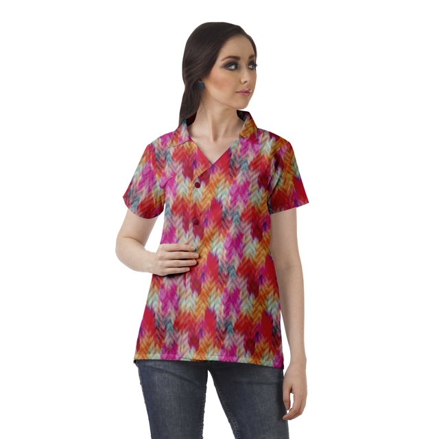 Moomaya Chemise Tunique Style Enveloppant pour Femmes en Coton Décontracté Col Classique Boutonné