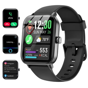 Smartwatch for Men Women, Alexa Built-in, 1.8" Fitness Tracker, IP68 Waterproof Smartwatch for Android & iPhone with Bluetooth Call (Answer/Make), Heart Rate/SpO2/Sleep Monitor/P