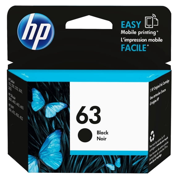 HP 63 Cartouche d’encre noire d’origine (F6U62AN)