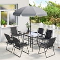 thumbnail image 2 of Outsunny 8 Piece Patio Table and Chairs Set with Umbrella for Garden, Black, 2 of 10