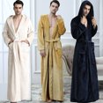 thumbnail image 2 of Mens Luxury Robe Hooded Big and Tall - Long Plush Fleece Bath Robe with Hood and Pockets- Gift Men and Teens, 2 of 5