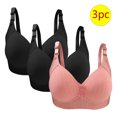 thumbnail image 1 of Bras for Women, 3PC Womans Large Size Solid Color Without Steel Ring Gathering Comfortable Bras Daily Bra, 1 of 3