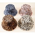 thumbnail image 2 of LinYooLi Trendy Winter Unisex Bucket Hats Leopard Warm Soft Fluffy Fisherman Hat Travel Outdoor, 2 of 5