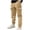 Khaki A, variant on WRKEKC Boys Cargo Pants Multiple Pockets Drawstring Cuffed Hem Cotton Blend Durable Outdoor Pants for Boys 8-14 Years Fall Winter Casual Wear