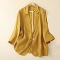 thumbnail image 1 of EQWLJWE Vestes Blazer pour Femmes Liquidation Femmes Dames Uni Col Rabattu Veste Manches Longues Manteau Vêtement d'Extérieur, 1 of 4