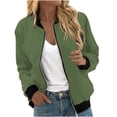 thumbnail image 2 of EQWLJWE Liquidation d'Été! Veste de Baseball Décontractée Mode pour Femmes avec Poches Zippées, 2 of 5