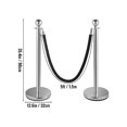thumbnail image 2 of VEVOR Crowd Control Stanchion, Set of 2 Pieces Stanchion, Stanchion Set with 5 ft/1.5 m Black Velvet Rope, Silver Crowd Control Barrier w/Sturdy Concrete and Metal Base  Easy Connect Assembly, 2 of 9