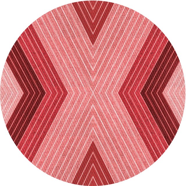 Ahgly Company Tapis Rond Lavable en Machine Intérieur Transitionnel Rouge, 3 Pieds Rond