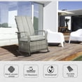thumbnail image 4 of Outsunny Wicker Rocking Chair with Soft Cushion Adjustable Footrest Grey, 4 of 10