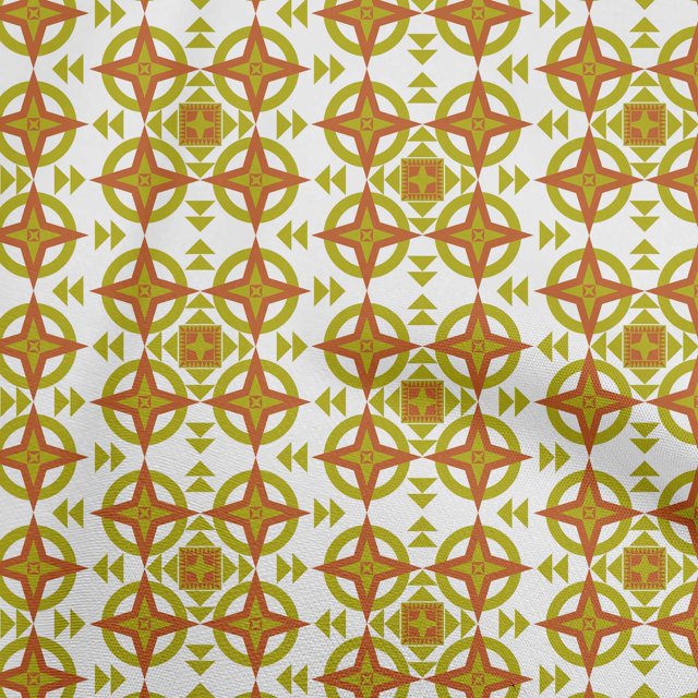 oneOone Cotton Flex Light Green Fabric Geometric Sewing Material Print Fabric By The Yard 40 Inch Wide